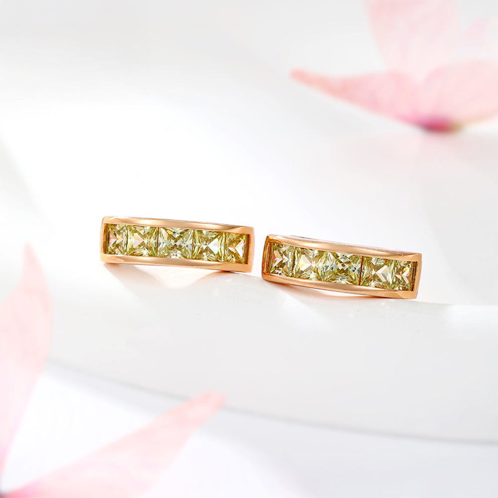 Pendientes de Aleación Bañado en Oro con Cristal Emporia® Verde