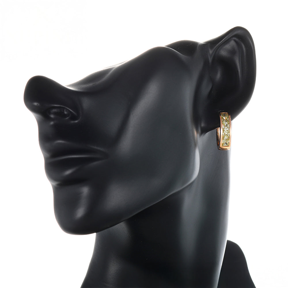 Pendientes de Aleación Bañado en Oro con Cristal Emporia® Verde