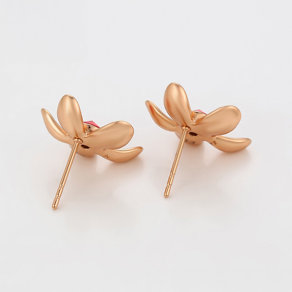 Pendientes de Aleación Bañado en Oro con Cristal Emporia® Rojo