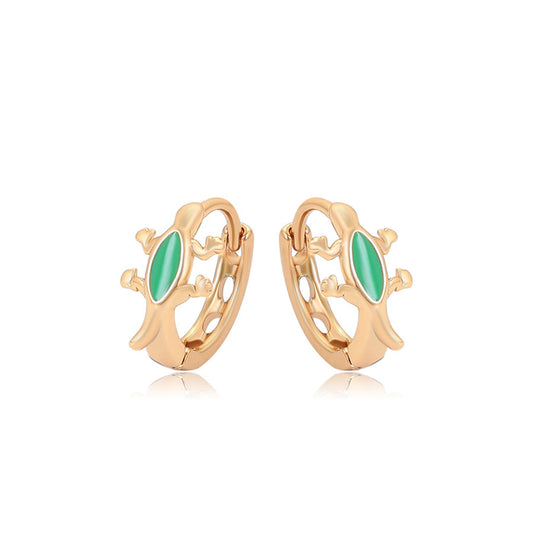 Pendientes de Aleación Bañado en Oro con Cristal Emporia® Verde