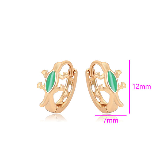 Pendientes de Aleación Bañado en Oro con Cristal Emporia® Verde