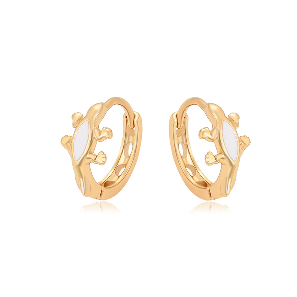 Pendientes de Aleación Bañado en Oro con Cristal Emporia® Blanco