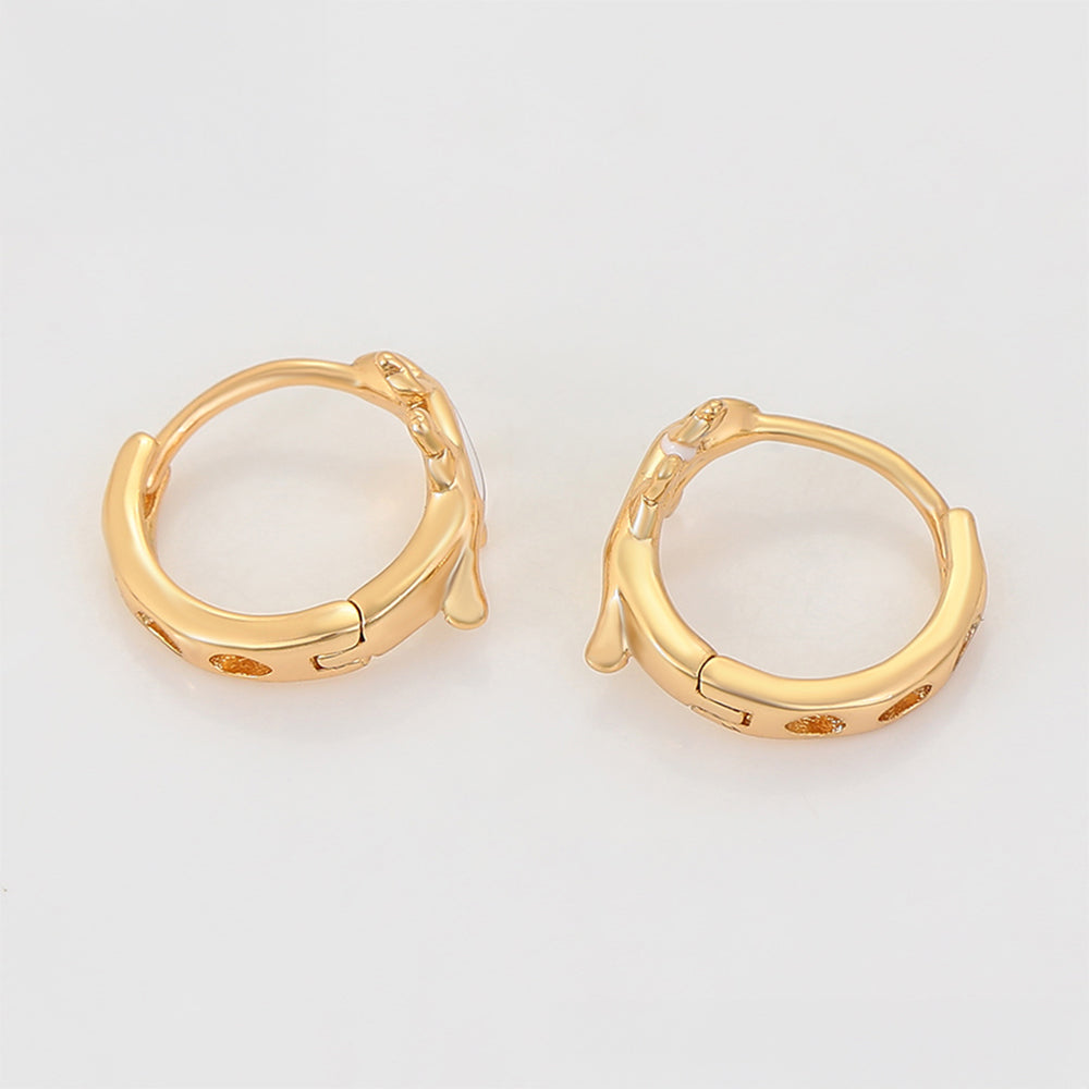 Pendientes de Aleación Bañado en Oro con Cristal Emporia® Blanco