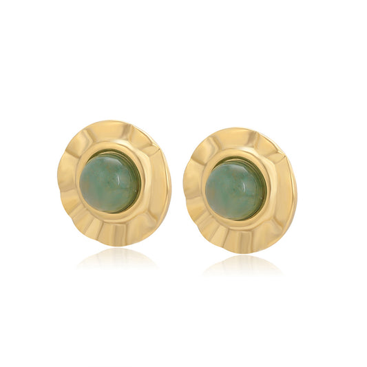Pendientes de Aleación Bañado en Oro con Cristal Emporia® Verde