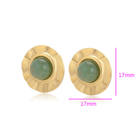 Pendientes de Aleación Bañado en Oro con Cristal Emporia® Verde