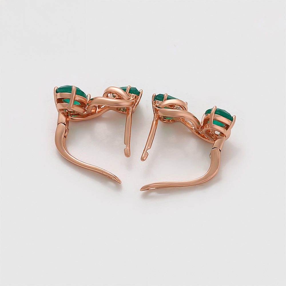 Pendientes de Aleación Bañado en Oro con Cristal Emporia® Verde
