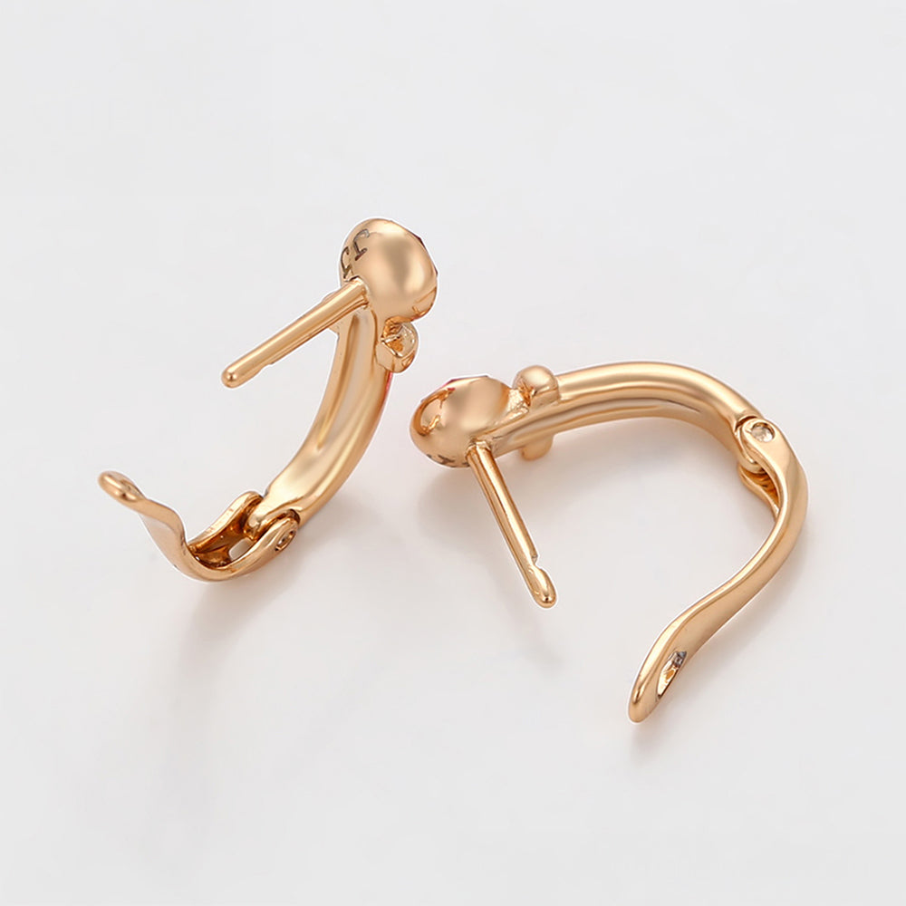 Pendientes de Aleación Bañado en Oro con Cristal Emporia® Rosa