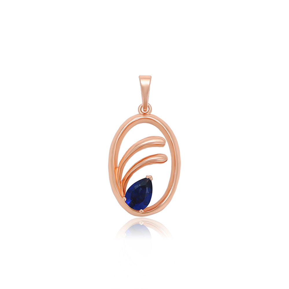 Colgante de Aleación Bañado en Oro con Cristal Emporia® Azul