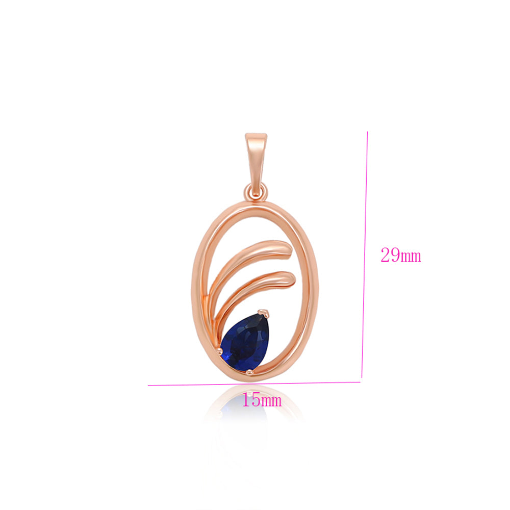 Colgante de Aleación Bañado en Oro con Cristal Emporia® Azul