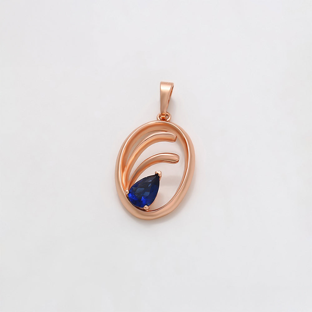 Colgante de Aleación Bañado en Oro con Cristal Emporia® Azul