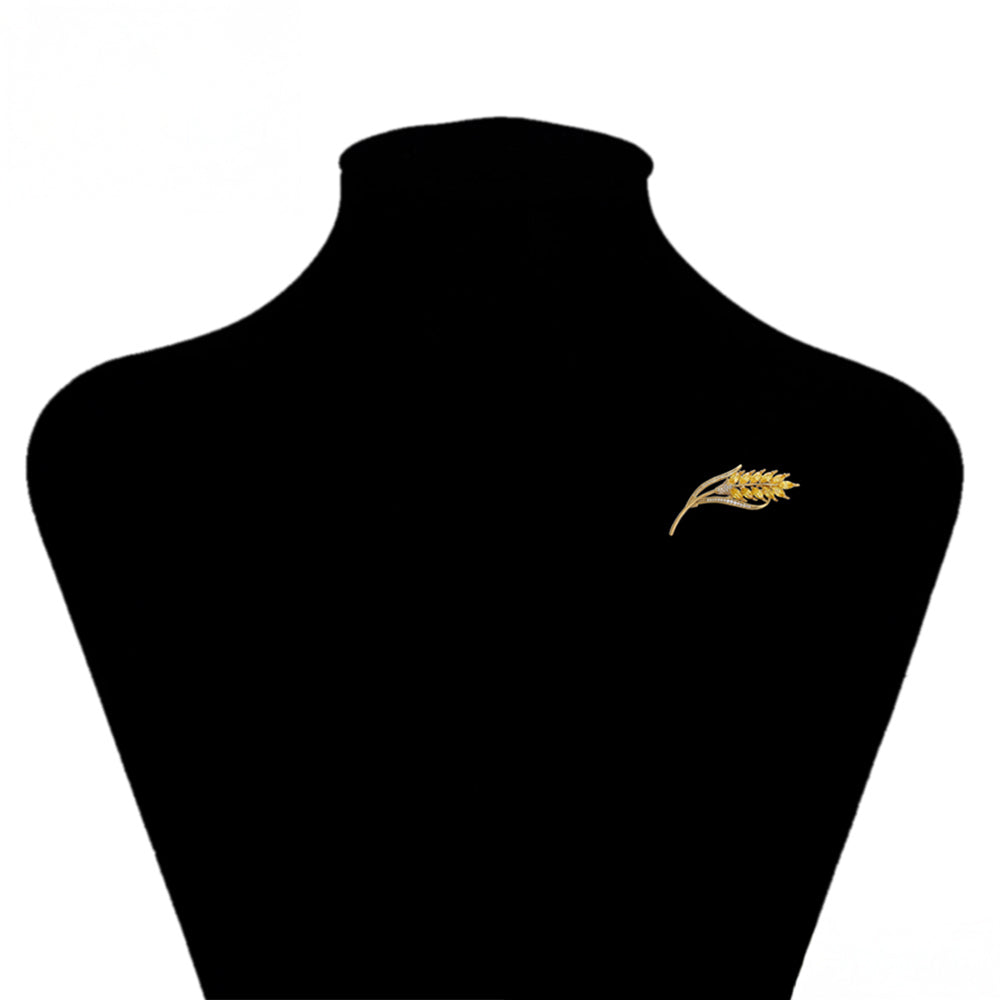 Broche de Aleación Bañado en Oro con Cristal Emporia® Blanco y Cristal Emporia® Amarillo