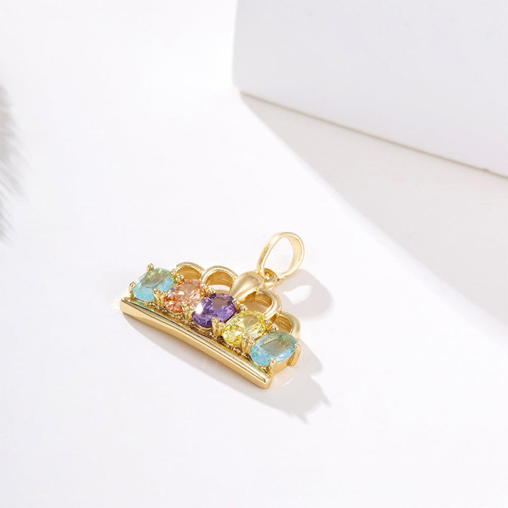 Conjunto de Aleación Bañado en Oro con Cristal Emporia® Púrpura y Cristal Emporia® Amarillo ( Pendientes +Colgante )