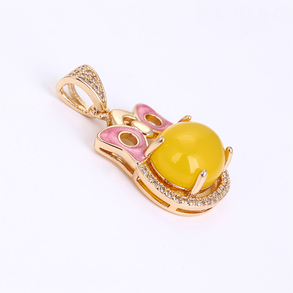 Conjunto de Aleación Bañado en Oro con Cristal Emporia® Amarillo y Cristal Emporia® Blanco ( Pendientes +Anillo +Colgante )