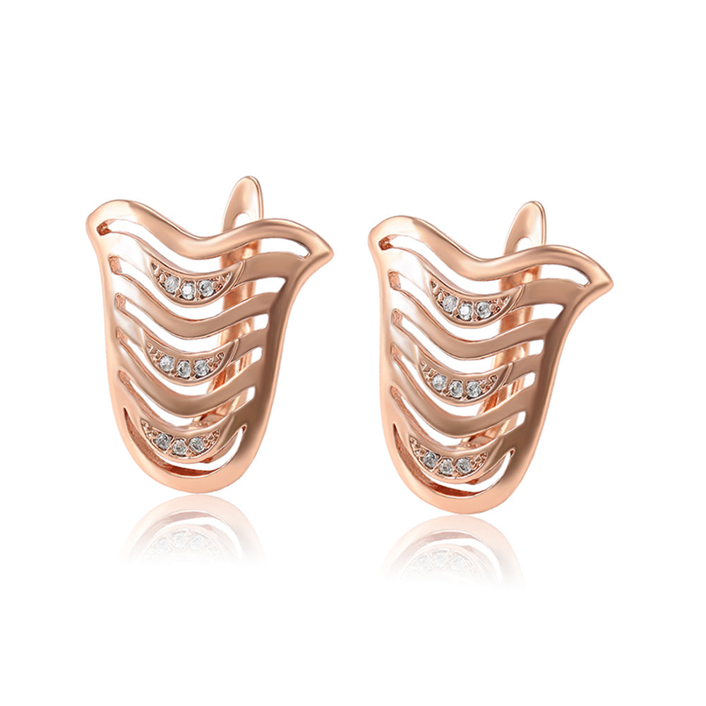 Pendientes de Aleación Bañado en Oro con Cristal Emporia® Blanco