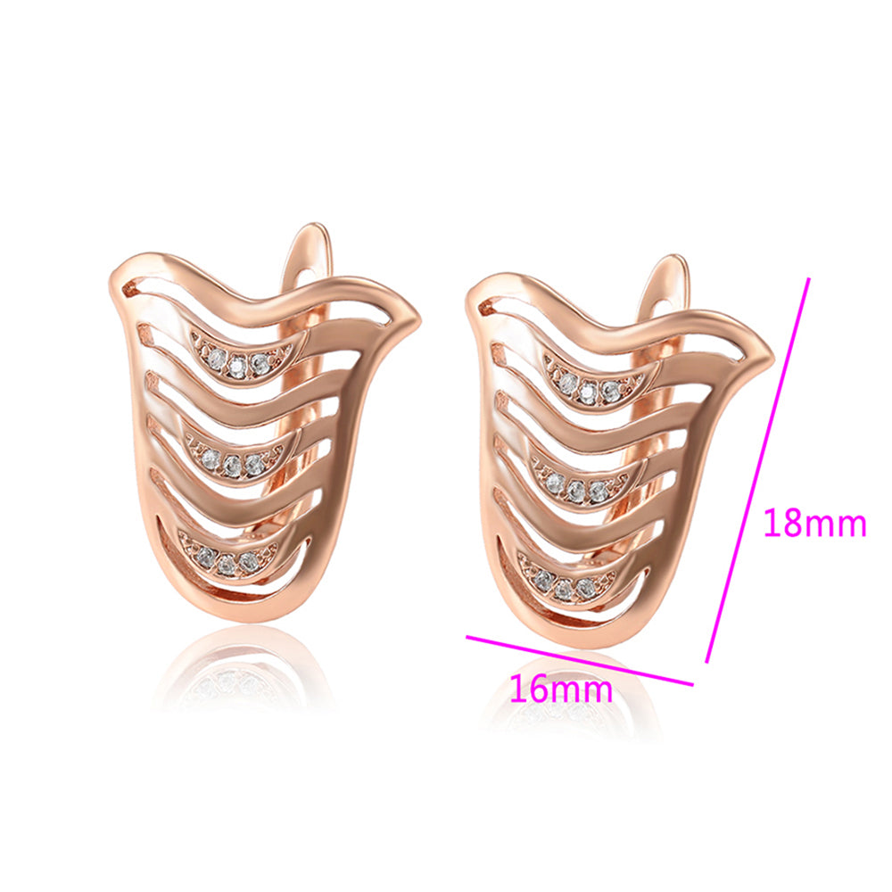Pendientes de Aleación Bañado en Oro con Cristal Emporia® Blanco
