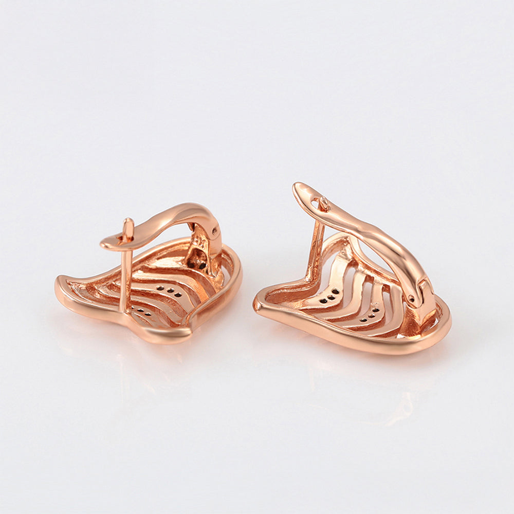 Pendientes de Aleación Bañado en Oro con Cristal Emporia® Blanco