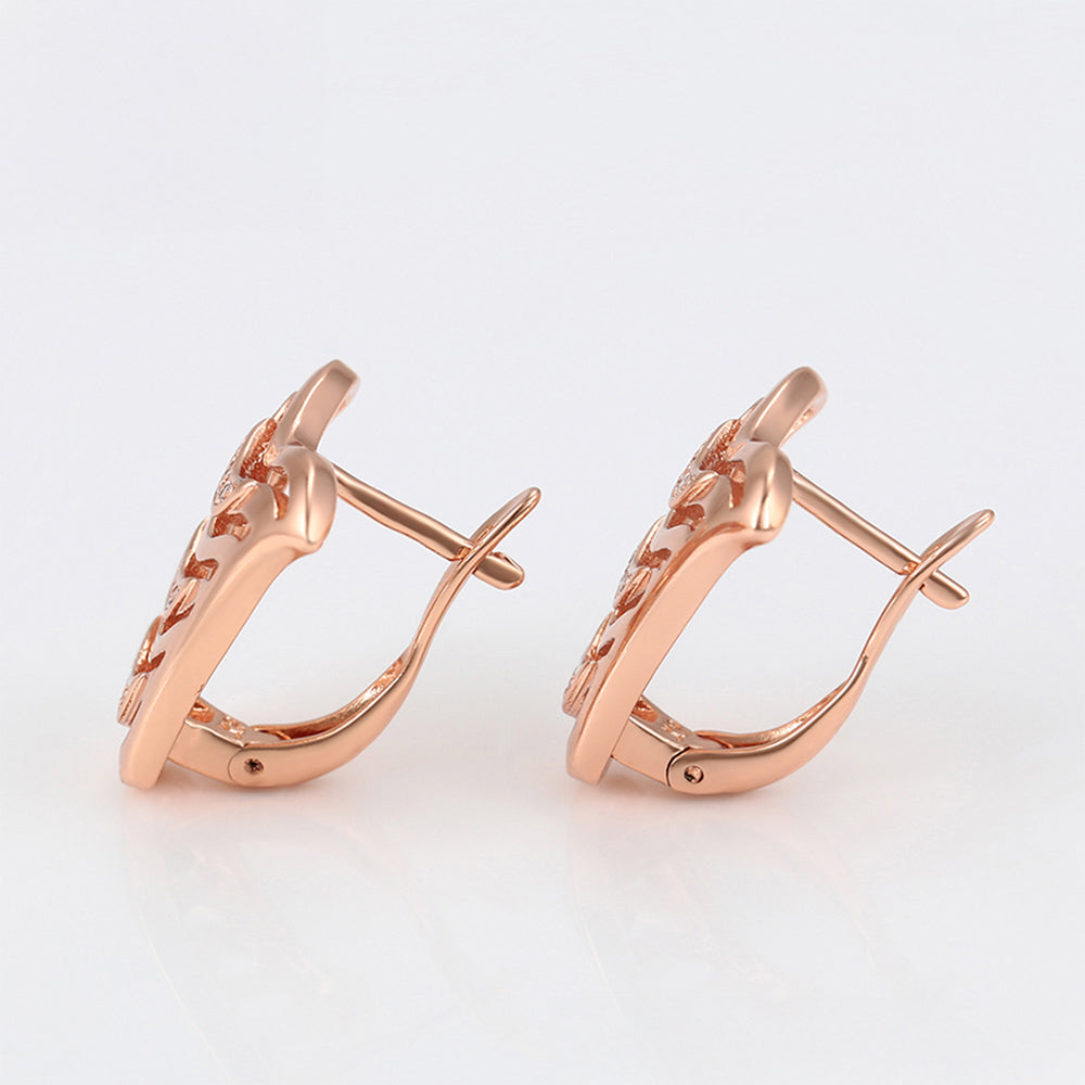 Pendientes de Aleación Bañado en Oro con Cristal Emporia® Blanco