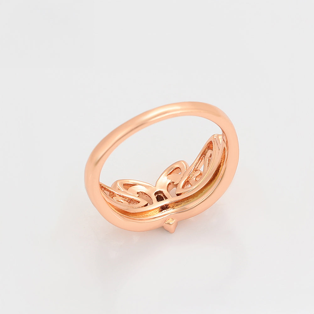 Anillo de Aleación Bañado en Oro con Cristal Emporia® Blanco