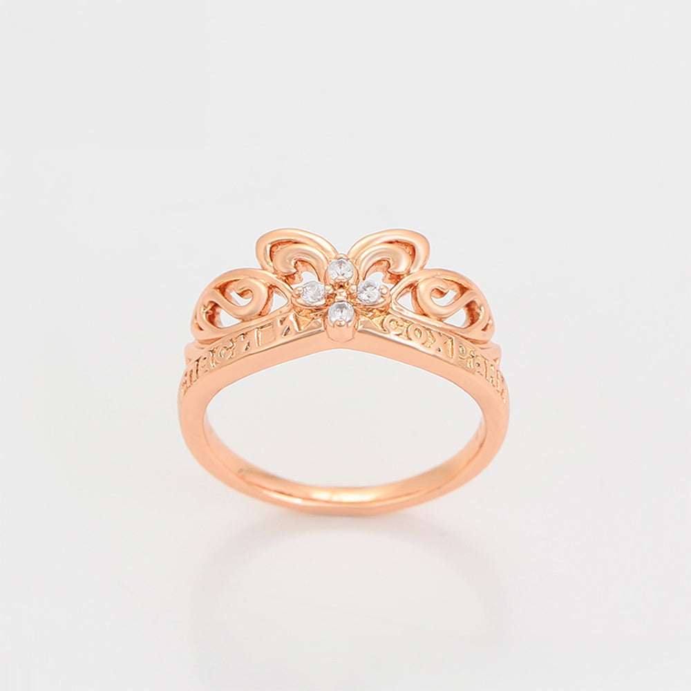 Anillo de Aleación Bañado en Oro con Cristal Emporia® Blanco