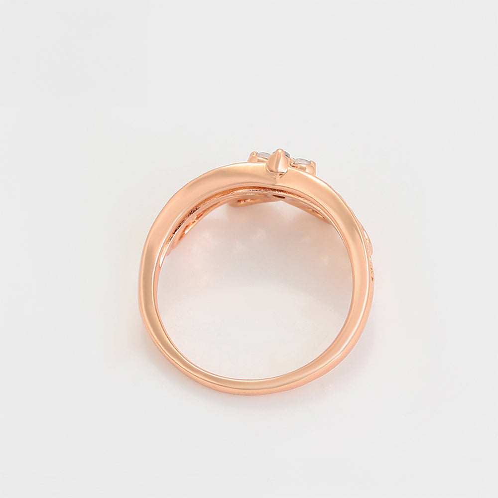 Anillo de Aleación Bañado en Oro con Cristal Emporia® Blanco