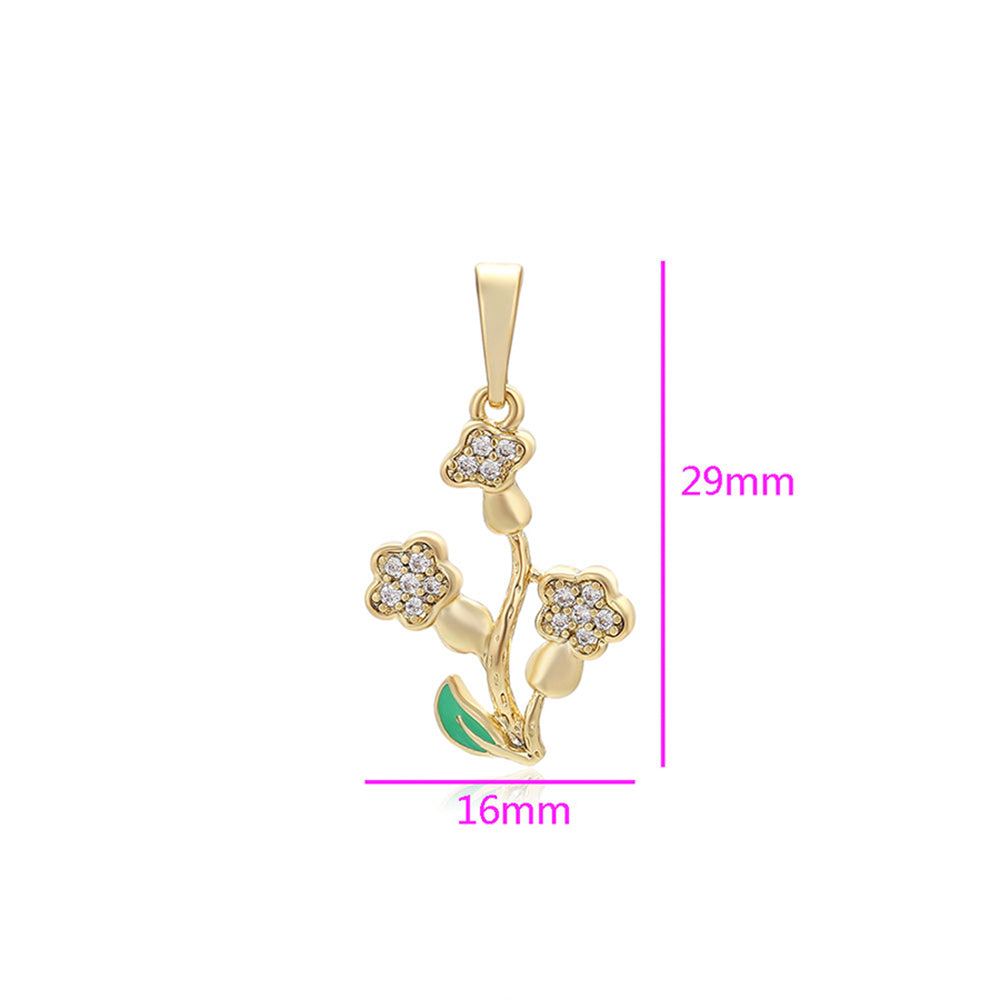 Colgante de Aleación Bañado en Oro con Cristal Emporia® Blanco