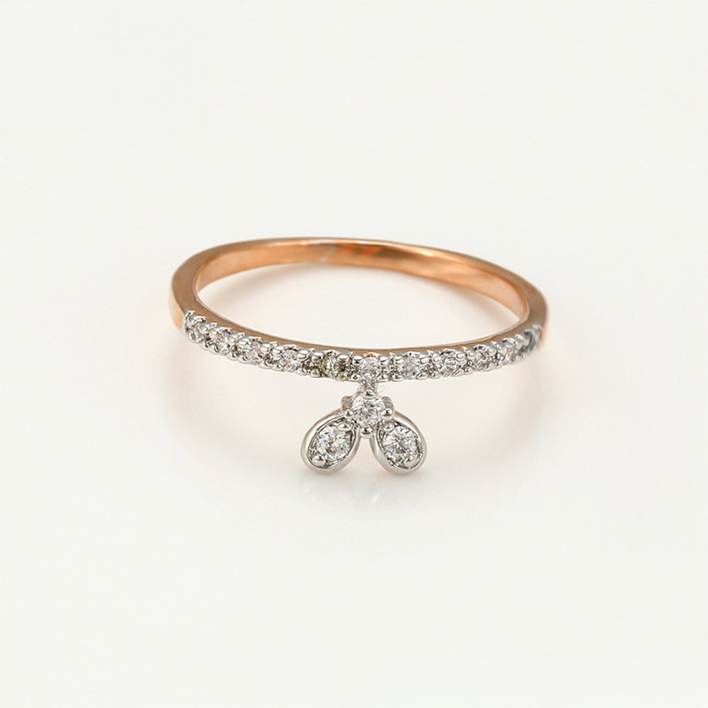 Anillo de Aleación Bañado en Oro con Cristal Emporia® Blanco