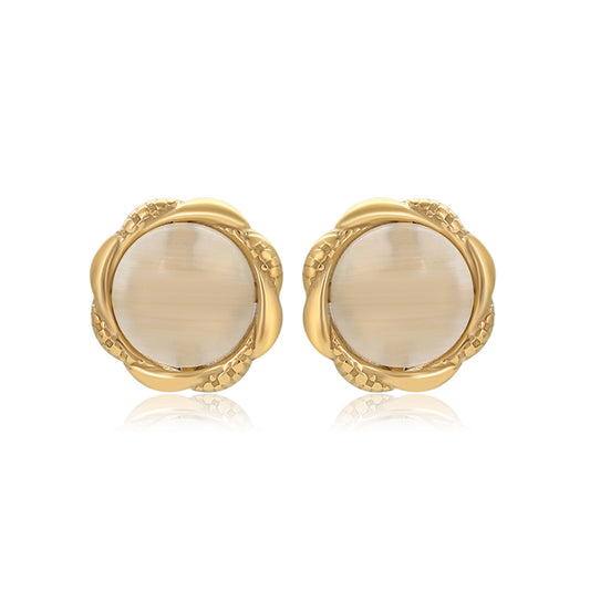 Pendientes de Aleación Bañado en Oro con Cristal Emporia® Blanco