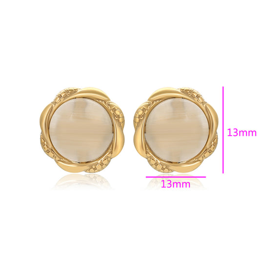 Pendientes de Aleación Bañado en Oro con Cristal Emporia® Blanco