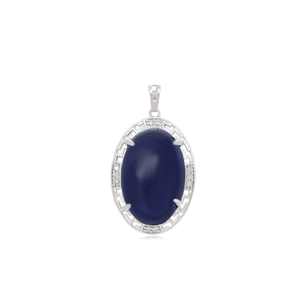 Colgante de Aleación Bañado en Oro con Cristal Emporia® Azul y Cristal Emporia® Blanco