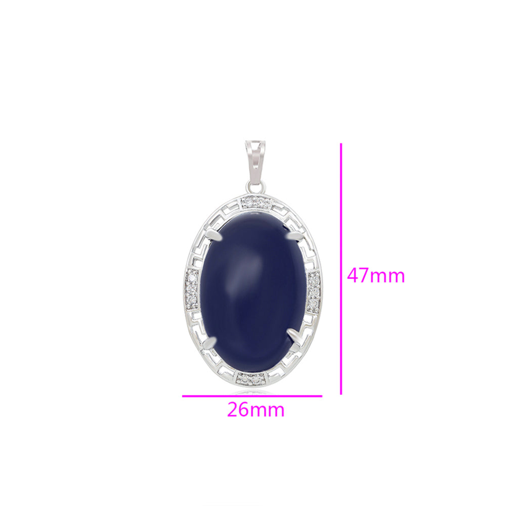 Colgante de Aleación Bañado en Oro con Cristal Emporia® Azul y Cristal Emporia® Blanco