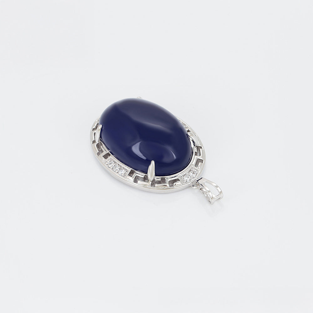 Colgante de Aleación Bañado en Oro con Cristal Emporia® Azul y Cristal Emporia® Blanco