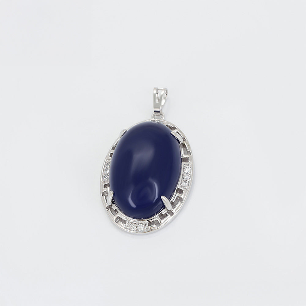 Colgante de Aleación Bañado en Oro con Cristal Emporia® Azul y Cristal Emporia® Blanco