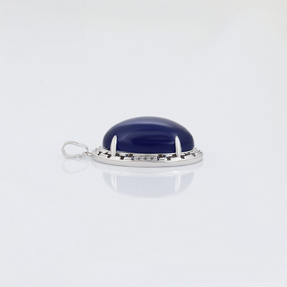 Colgante de Aleación Bañado en Oro con Cristal Emporia® Azul y Cristal Emporia® Blanco