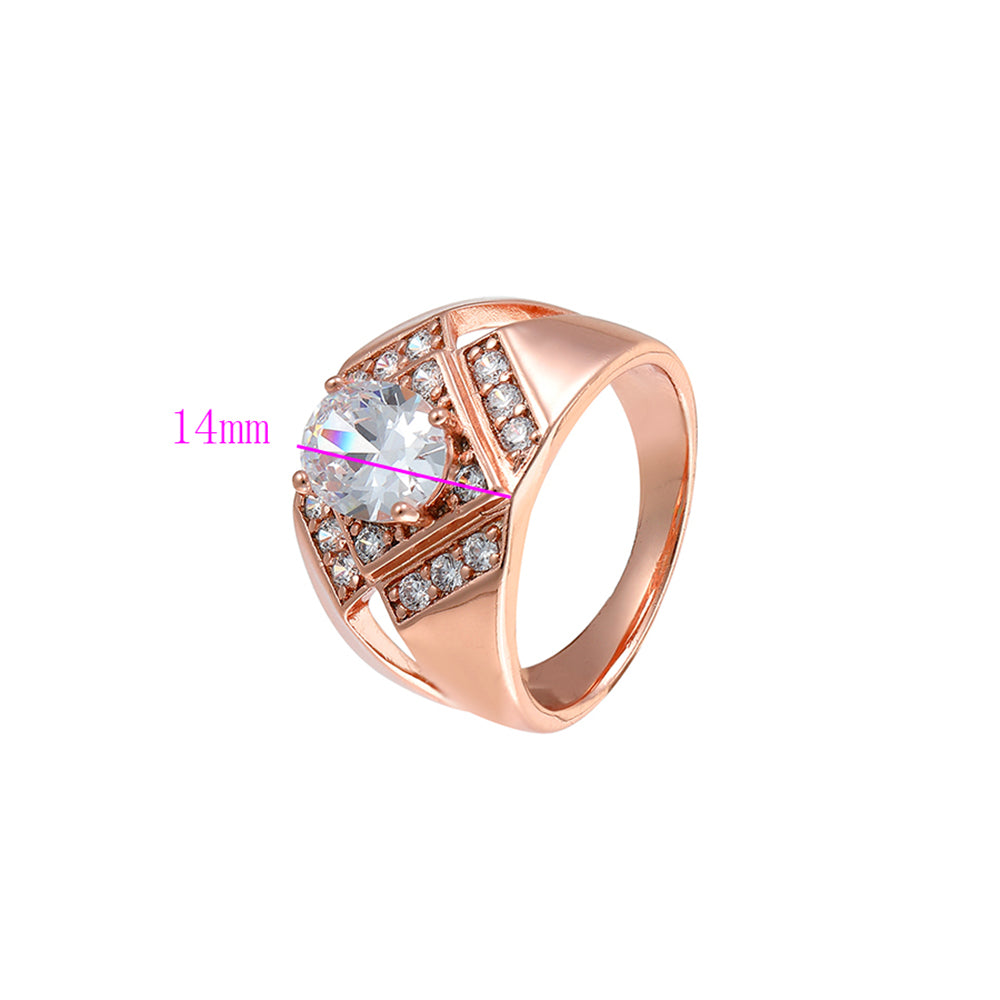Anillo de Aleación Bañado en Oro con Cristal Emporia® Blanco