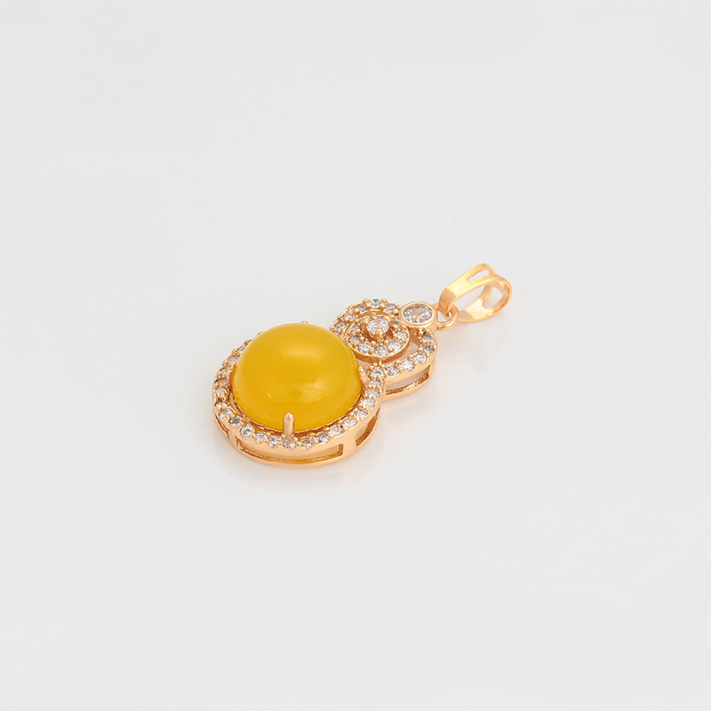 Colgante de Aleación Bañado en Oro con Cristal Emporia® Amarillo y Cristal Emporia® Blanco