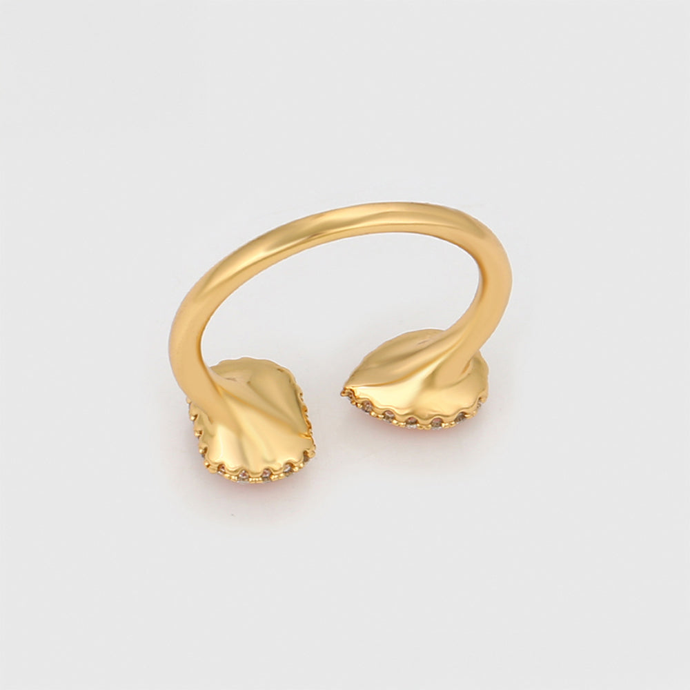 Anillo de Aleación Bañado en Oro con Cristal Emporia® Rojo y Cristal Emporia® Blanco