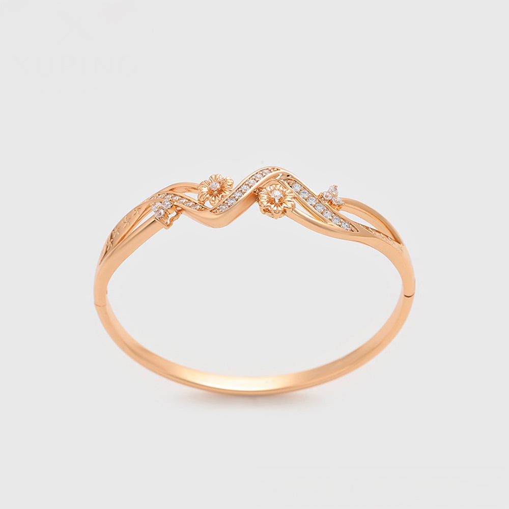 Pulsera de Aleación Bañado en Oro con Cristal Emporia® Blanco