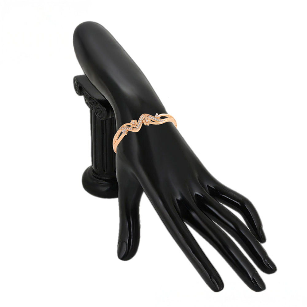 Pulsera de Aleación Bañado en Oro con Cristal Emporia® Blanco