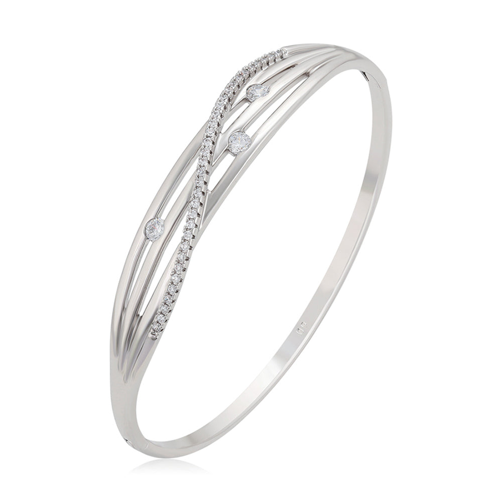 Pulsera de Aleación Bañado en Oro con Cristal Emporia® Blanco
