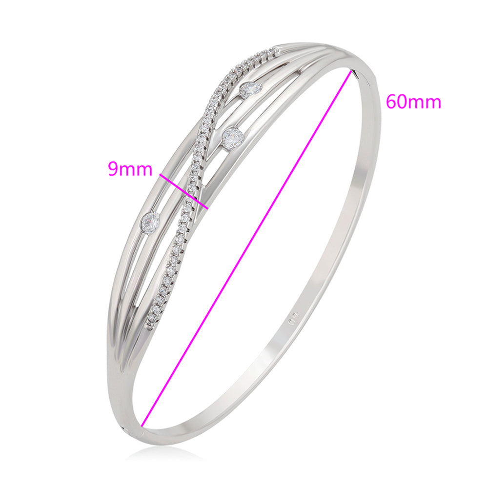 Pulsera de Aleación Bañado en Oro con Cristal Emporia® Blanco