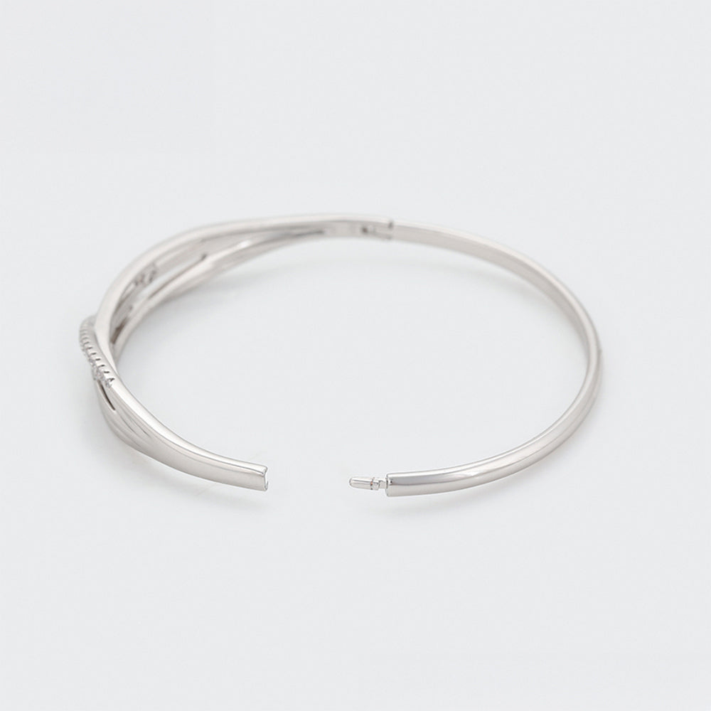 Pulsera de Aleación Bañado en Oro con Cristal Emporia® Blanco