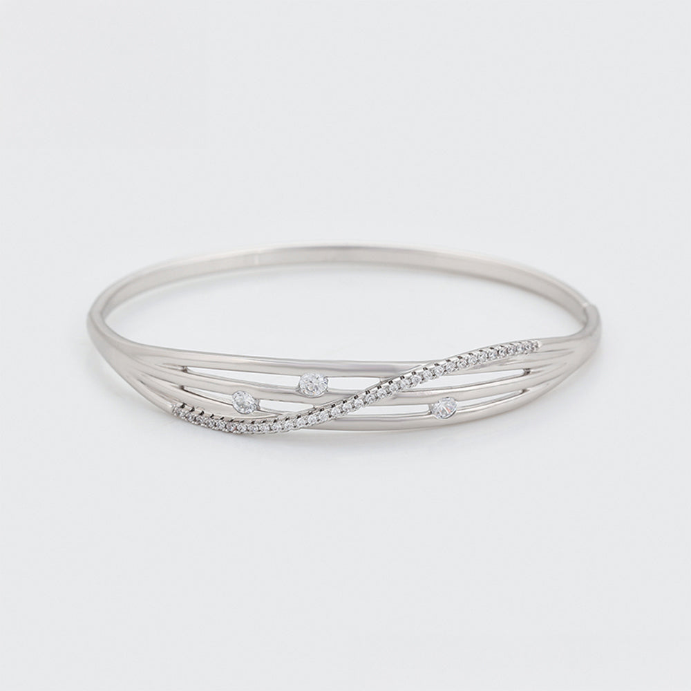 Pulsera de Aleación Bañado en Oro con Cristal Emporia® Blanco