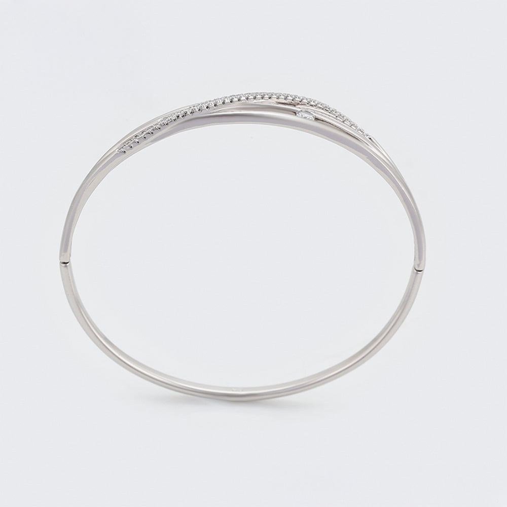 Pulsera de Aleación Bañado en Oro con Cristal Emporia® Blanco