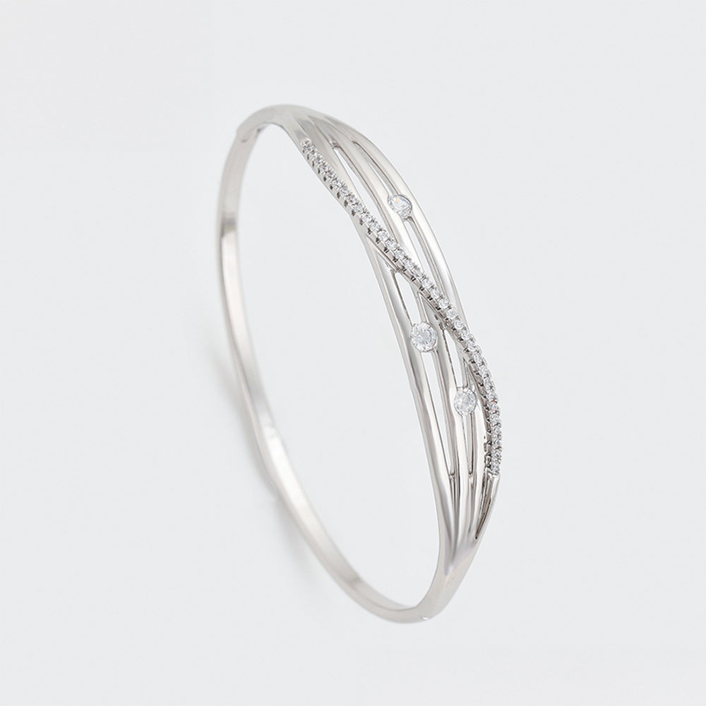 Pulsera de Aleación Bañado en Oro con Cristal Emporia® Blanco