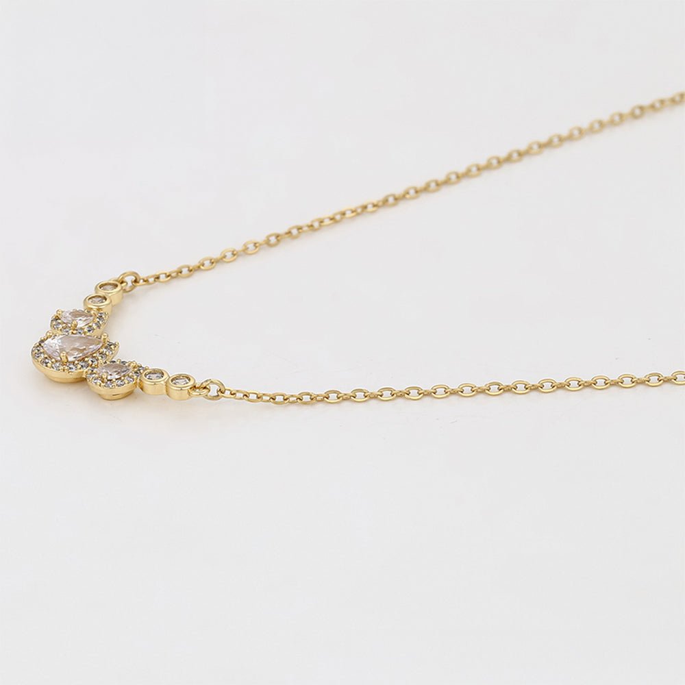 Collar de Aleación Bañado en Oro con Cristal Emporia® Blanco