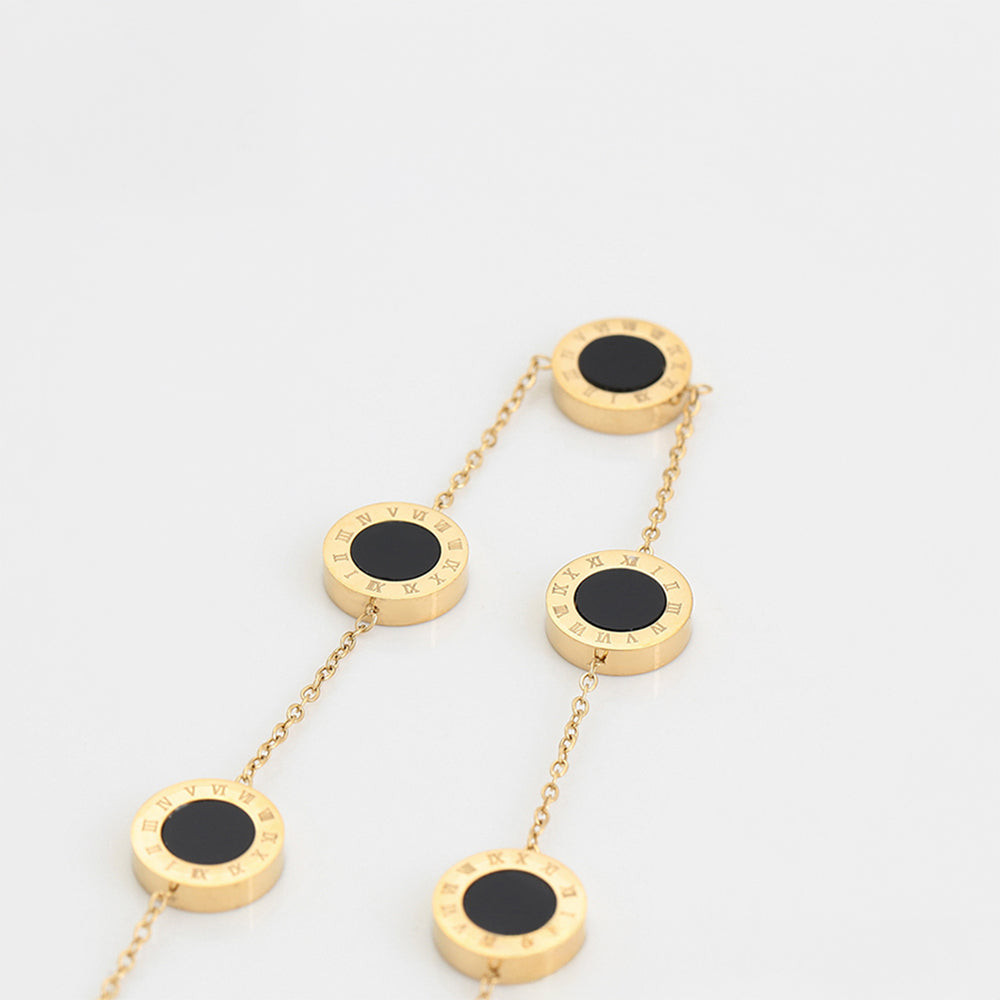 Collar de Aleación Bañado en Oro con Cristal Emporia® Rojo y Cristal Emporia® Azul