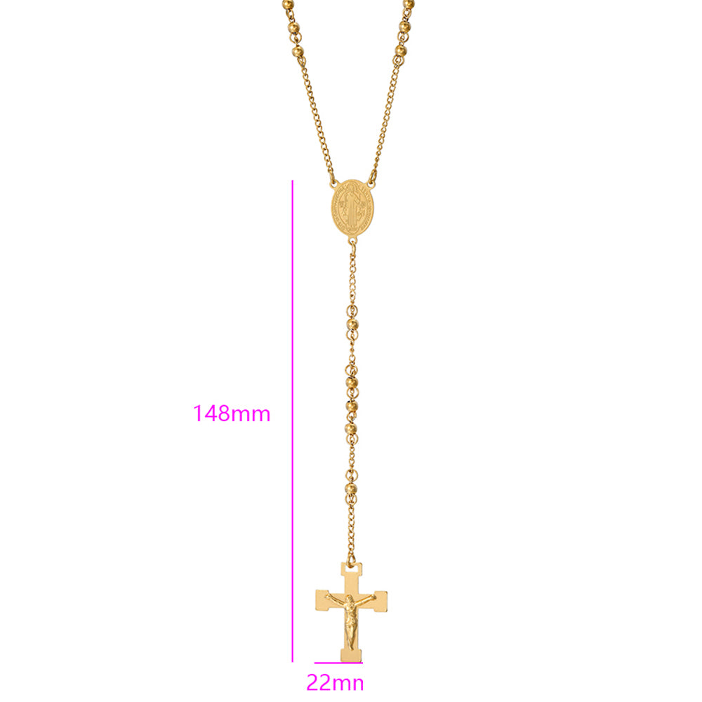 Cruz Collar de Aleación Bañado en Oro ( Collar )