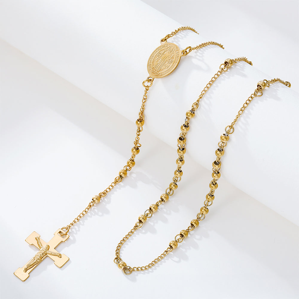 Cruz Collar de Aleación Bañado en Oro ( Collar )