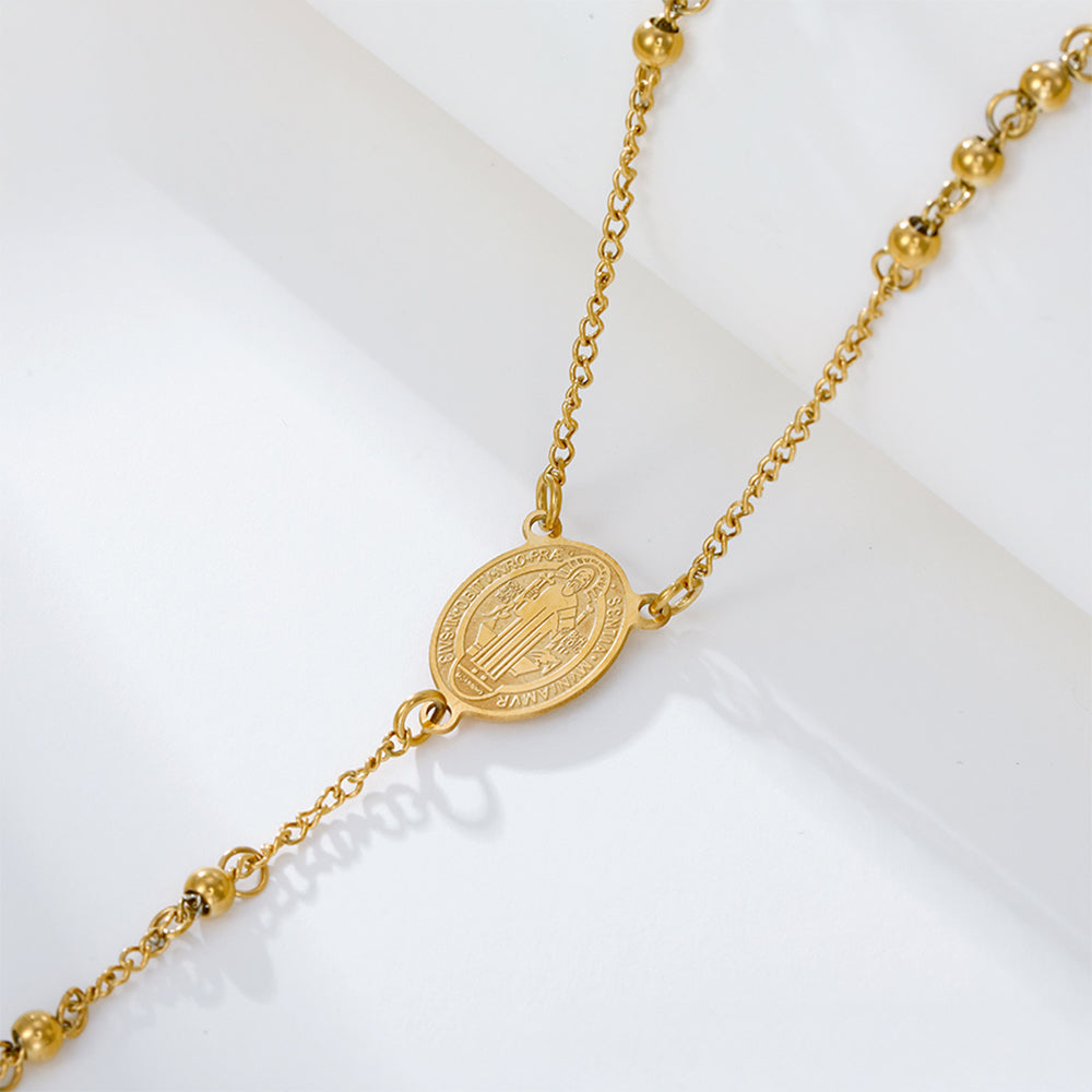 Cruz Collar de Aleación Bañado en Oro ( Collar )