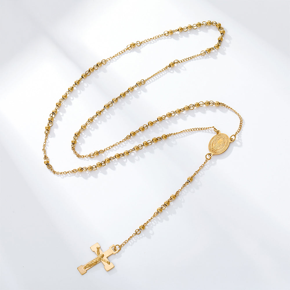 Cruz Collar de Aleación Bañado en Oro ( Collar )